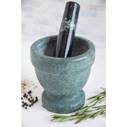 Fox Run Marble Mortar and Pestle Set, White, Small 4" Pestle and Mortar