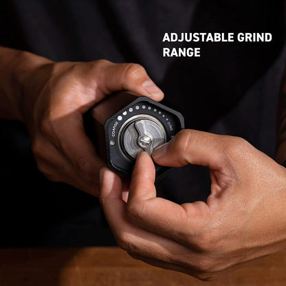 HexClad HexMill Salt Grinder, Aluminum Gray, Adjustable 10 Grind Settings