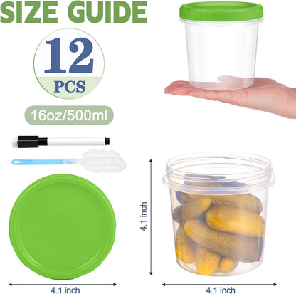 10 oz Plastic Containers with Lids, 12 Pack Stackable Small Freezer Container, Reusable Clear Food Storage Meal Prep Containers for Snack Fruit, Microwave & Dishwasher Safe
