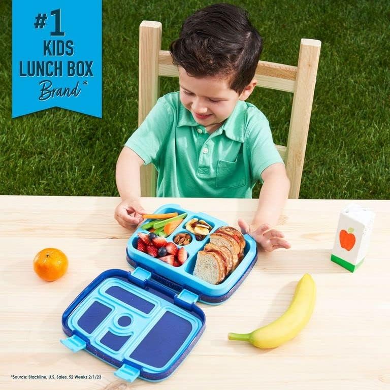 Bentgo Kids Bento-Style 5-Compartment Leak-Proof Lunch Box - Ideal Portion Sizes for Ages 3 to 7 - Durable, Drop-Proof, Dishwasher Safe, PFAS & BPA-Free & Made with Food-Safe Materials (Purple)
