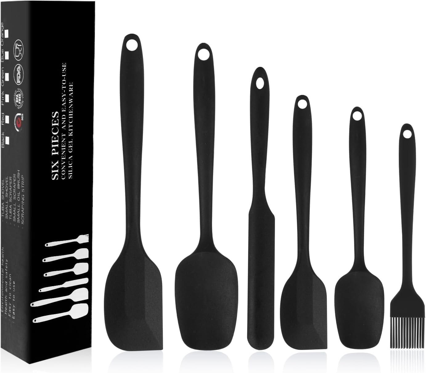 Silicone Spatulas Set, Rubber Spoon Spatula Heat Resistant Spoonula One Piece Design Seamless Spatula Non-Stick Scrapers Baking Mixing Tool (Dark Blue)
