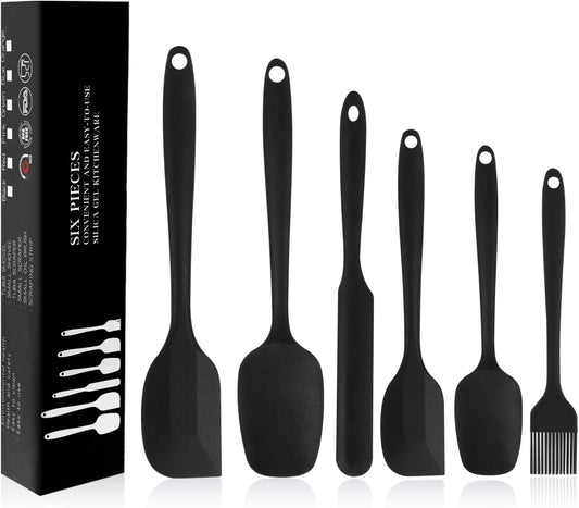 Silicone Spatulas Set, Rubber Spoon Spatula Heat Resistant Spoonula One Piece Design Seamless Spatula Non-Stick Scrapers Baking Mixing Tool (Dark Blue)