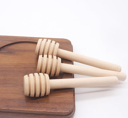 6 inch Wooden Honey Mixing Stirrer Dipper Stick Collecting Dispensing Drizzling Honey Spoon Dipper Jam Portable Wedding Party Gift (100, 6Inch)