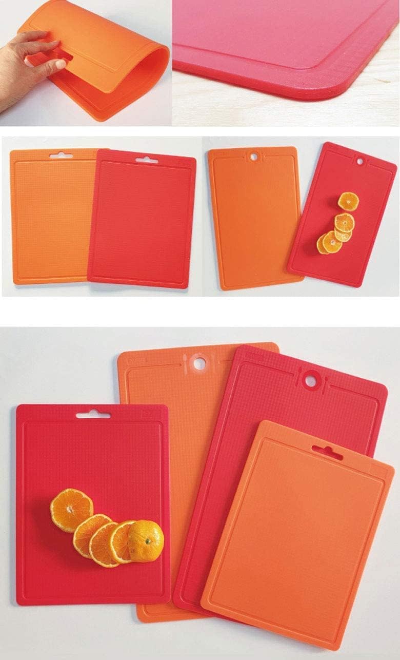 Made in Korea Silicone Cutting Board/Trivet, Non-Slip, 16.7'' x 10.3'', Dishwasher Safe, Easy Grip, BPA Free, Flexible Mat (Large, Red)