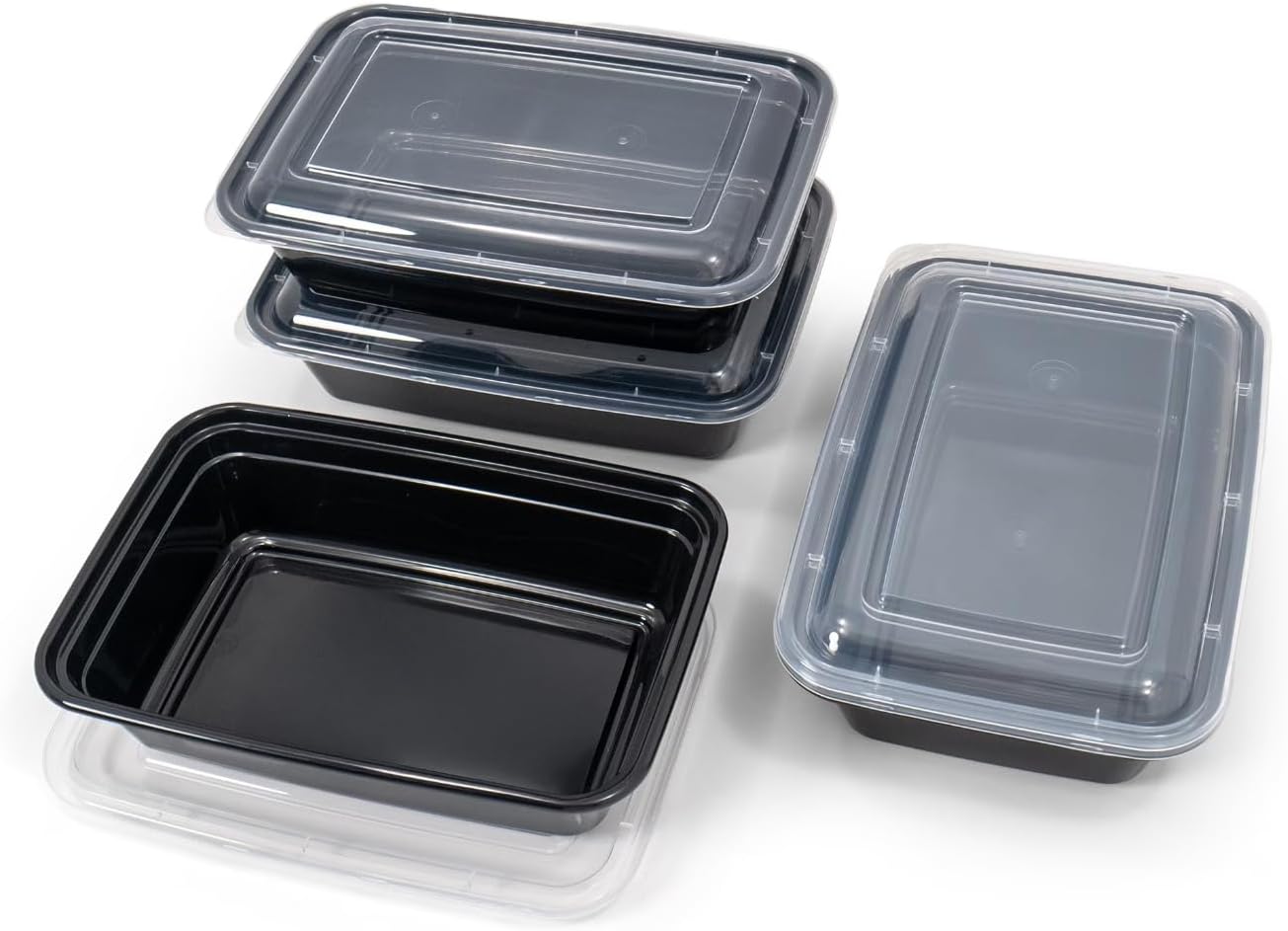 10-Piece Meal Prep Containers with Lids, Single Compartment, BPA-Free, Leak-Resistant, Microwave and Dishwasher Safe, Made for Family Meals and Easy Serving