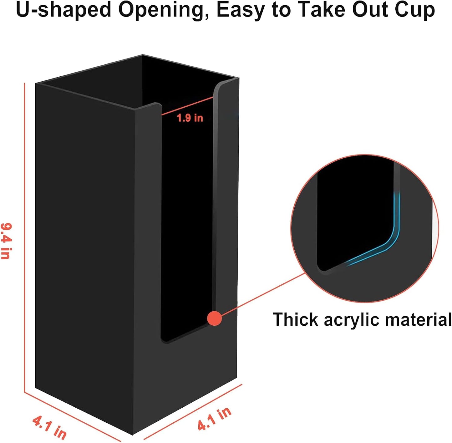 Coffee Cup Dispenser, Cup and Lid Organizer fits 5 to 16 oz Disposable Cups