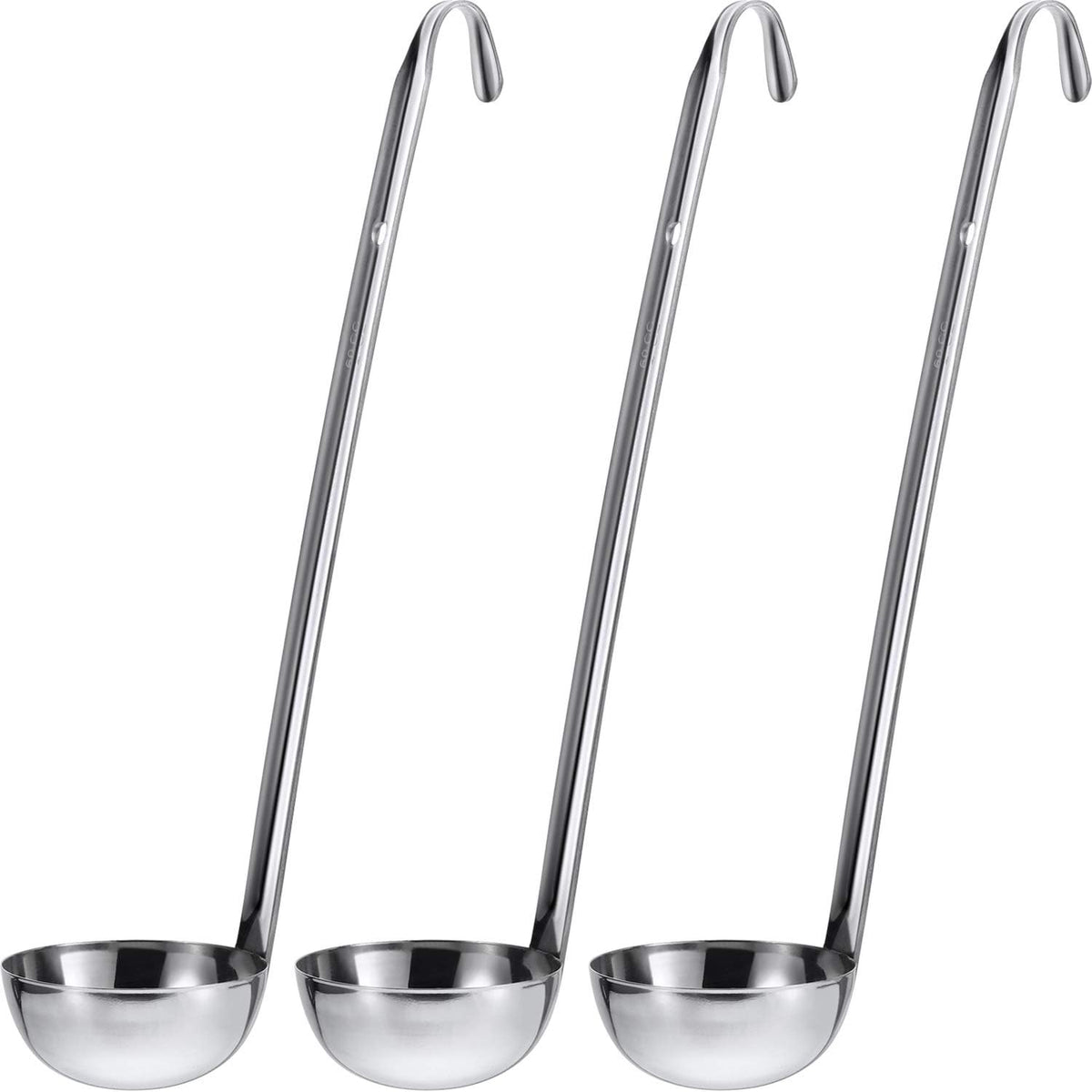 meekoo Stainless Steel Ladles Soup with Long Handle, 6oz