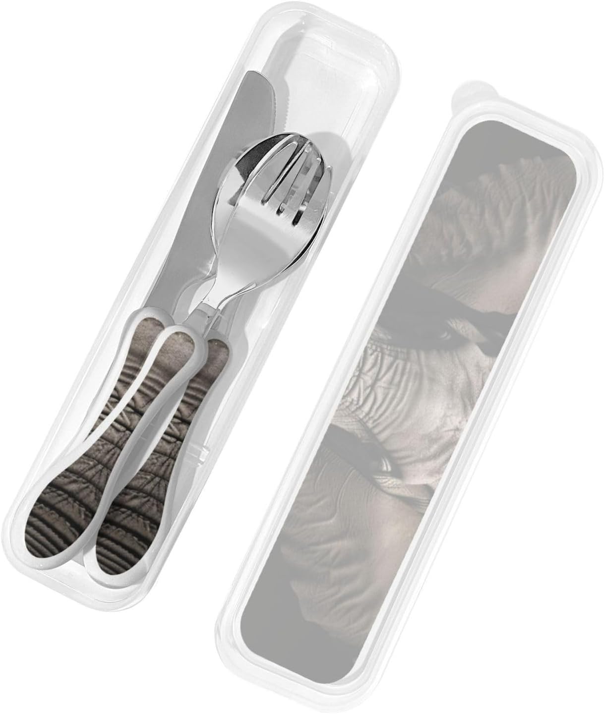 3-Piece Kids Silverware Set With Storage Case, Stainless Steel Reusable Children Safe Knife Spoon Fork Set Fashion Striped Children Flatware Set For Kids Lunch Box