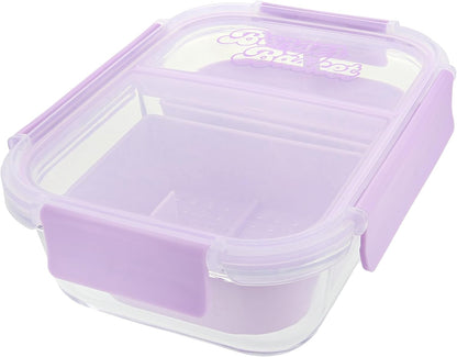 Two Compartment Borosilicate Glass Container Cleaning Tool with Sealable Lid (Full Melt Sand)
