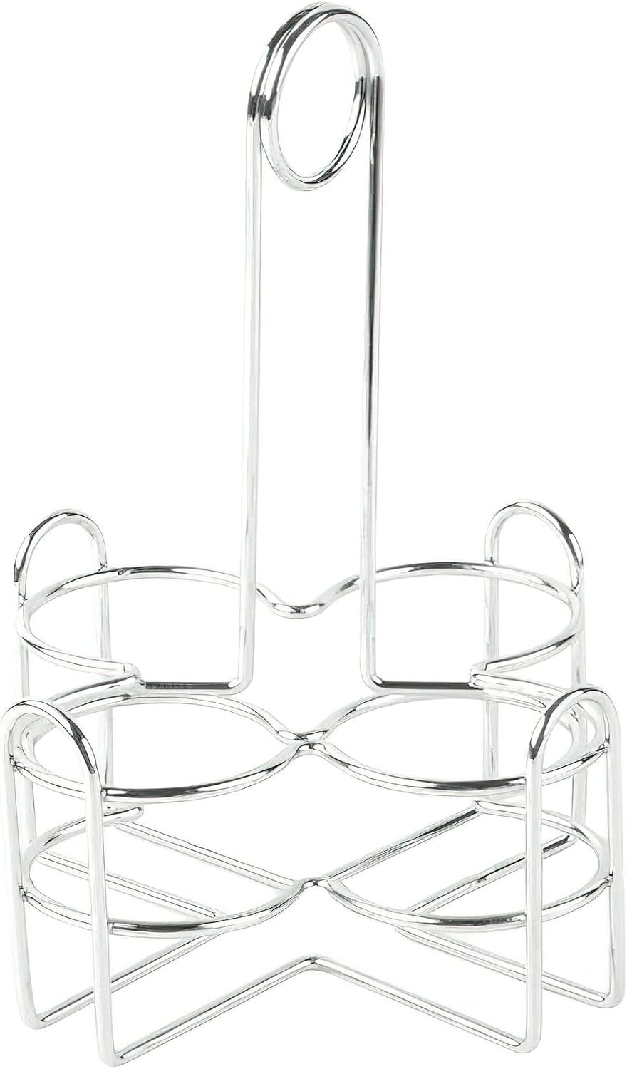 G.E.T. 4-221623 Metal Condiment Condiment Caddy with Number Holder, 4 Compartment, Chrome, 6.5" x 6.5"