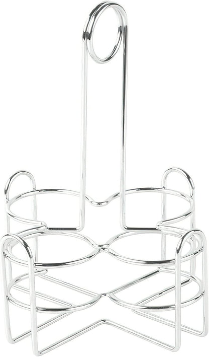 G.E.T. 4-221623 Metal Condiment Condiment Caddy with Number Holder, 4 Compartment, Chrome, 6.5" x 6.5"