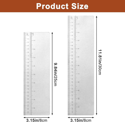 2 PCS Stainless Steel Cake Scraper Set with Scale, 10 & 12 Inch