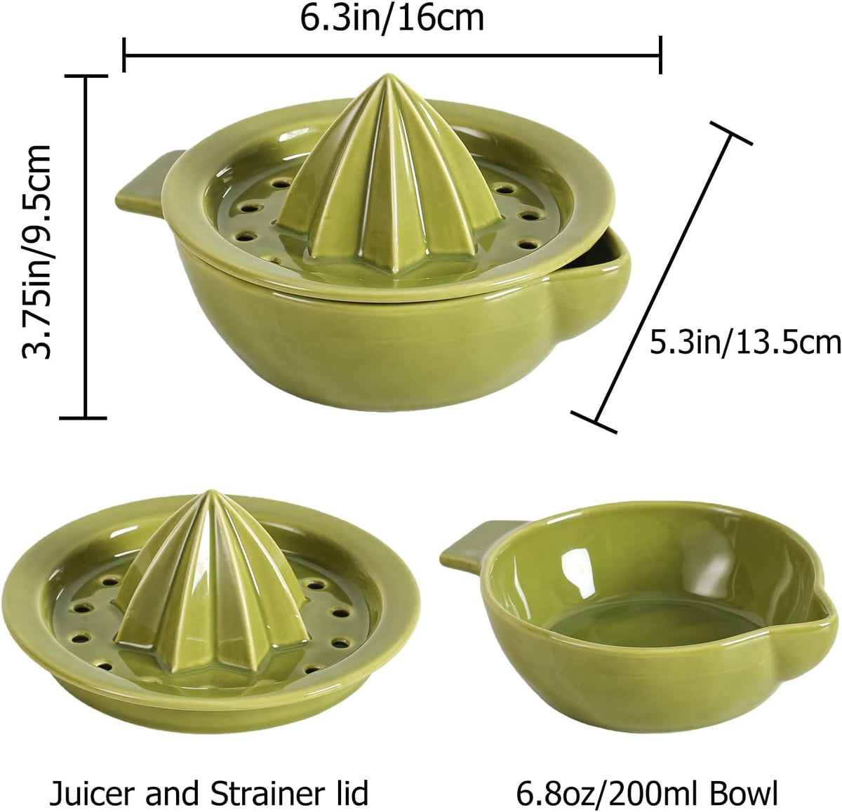 Ceramic Citrus Lemon Orange Juicer Manual Squeezer, Hand Juicer Reamer