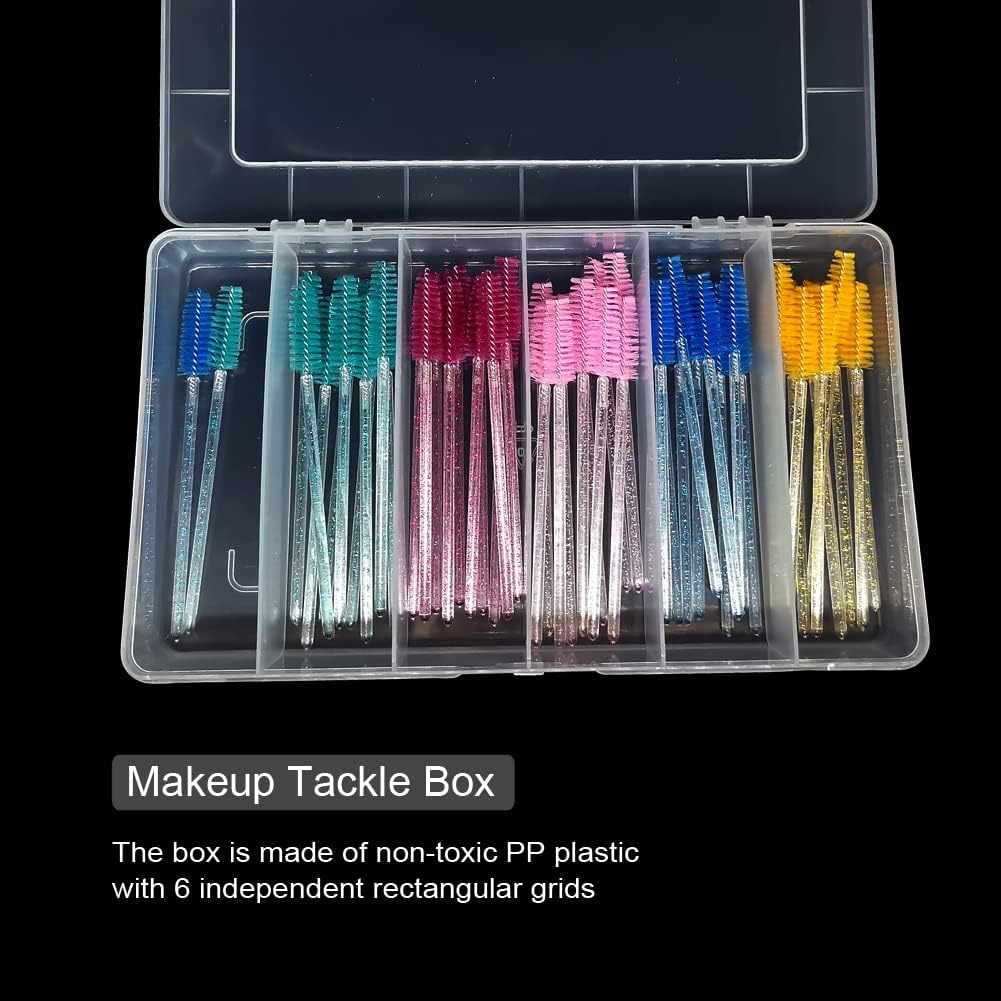 Vidifor 2 Packs 8-Compartments Art Supply Container, Clear Plastic Organizer Box with Dividers for Crafts Jewelry Fishing Tackles Hardware Metal