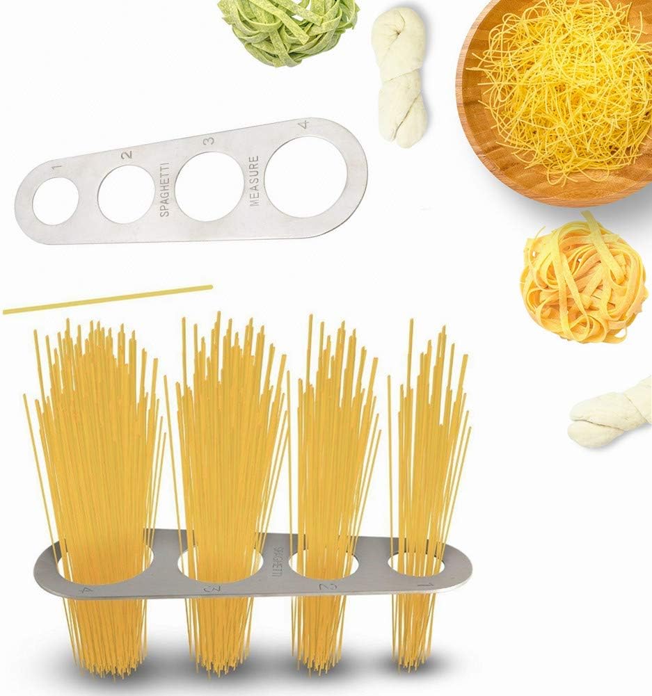 Stainless Steel Spaghetti Measure Tool, 4 Serving Portion Control Cooking Tools, Noodles Pasta Portion Control Gadgets (2 Pack)
