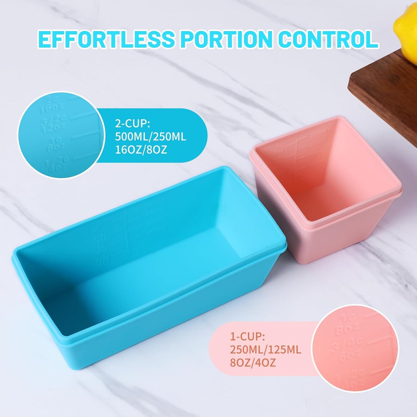 Gemice 1-Cup Silicone Freezer Molds with Lids, Individual 4-Pack Portion Soup Cubes Freezer Trays for Food Storage, Oven & Dishwasher Safe, BPA-Free, Silicone Freezer Containers for Meal Prep