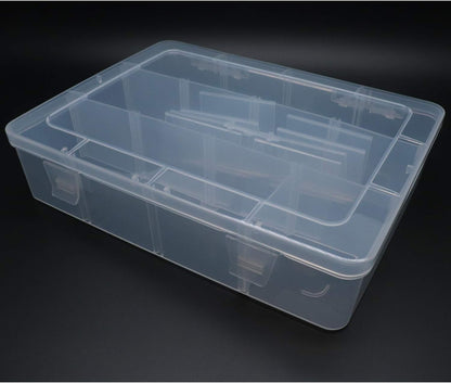Xiaoyztan Clear Plastic Organizer, 12 Grids with Adjustable Dividers, Jewelry Box Bead Storage Container for Small Parts, Fishing Tackle, DIY Crafts, and Earrings