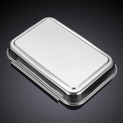 3Pcs Stainless Steel Breading Trays Set, Breading Dishes for Chicken Breasts, Marinating Meat and Prepping Meals (10.4" x 7.7" x 1.9")