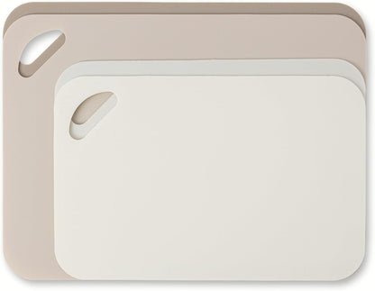 4-Piece Poly Cutting Mats Set - 2 Sizes (SM 7.5"x11.4", MD 9.8"x13.4") | Cream Color, BPA-Free Polypropylene, Easy to Clean, Non-Slip for Food Prep (Fruits, Veggies, Meats)