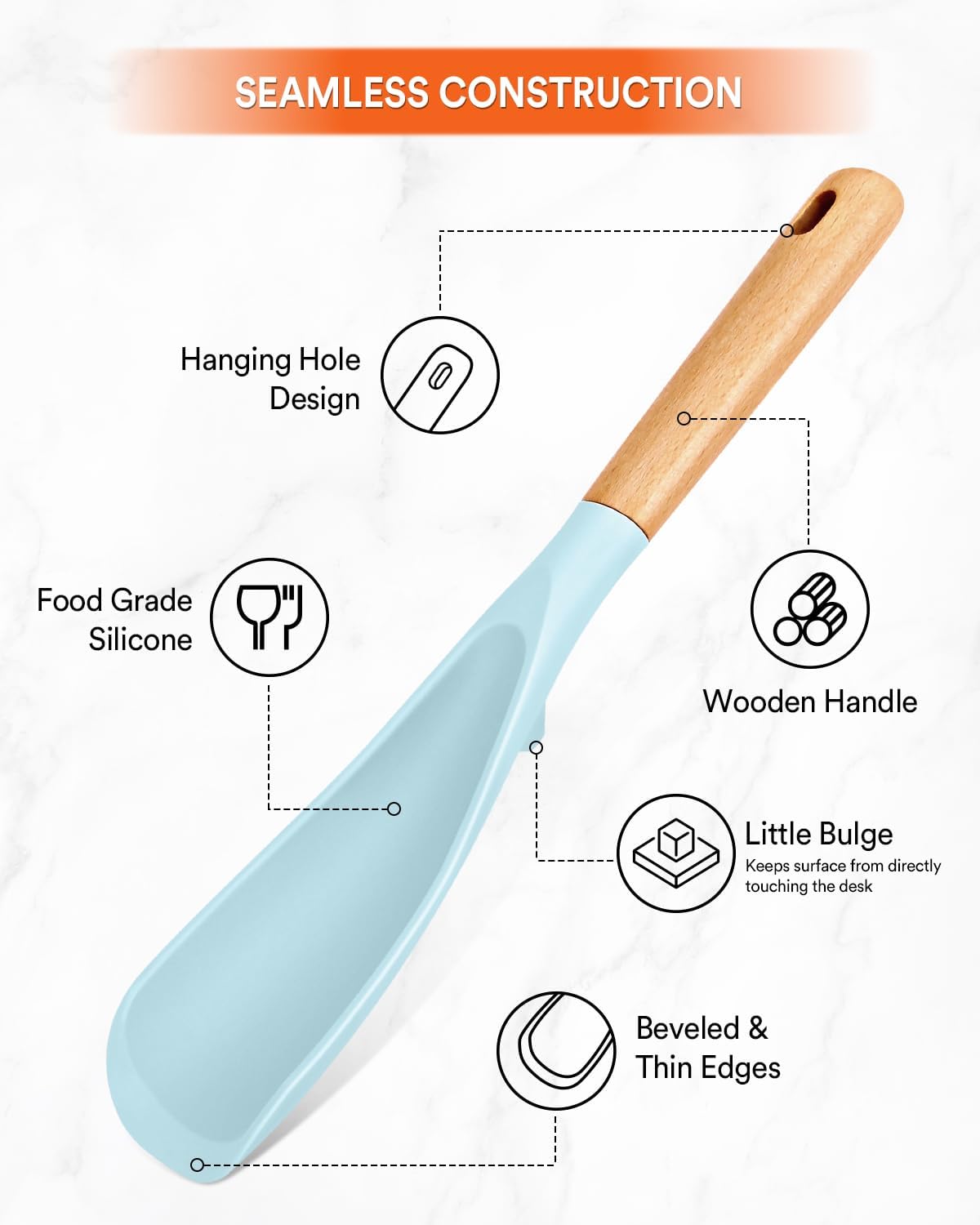 Badiano Cooking Spoon and Rice Scooper for Nonstick Cookware,Multi-function