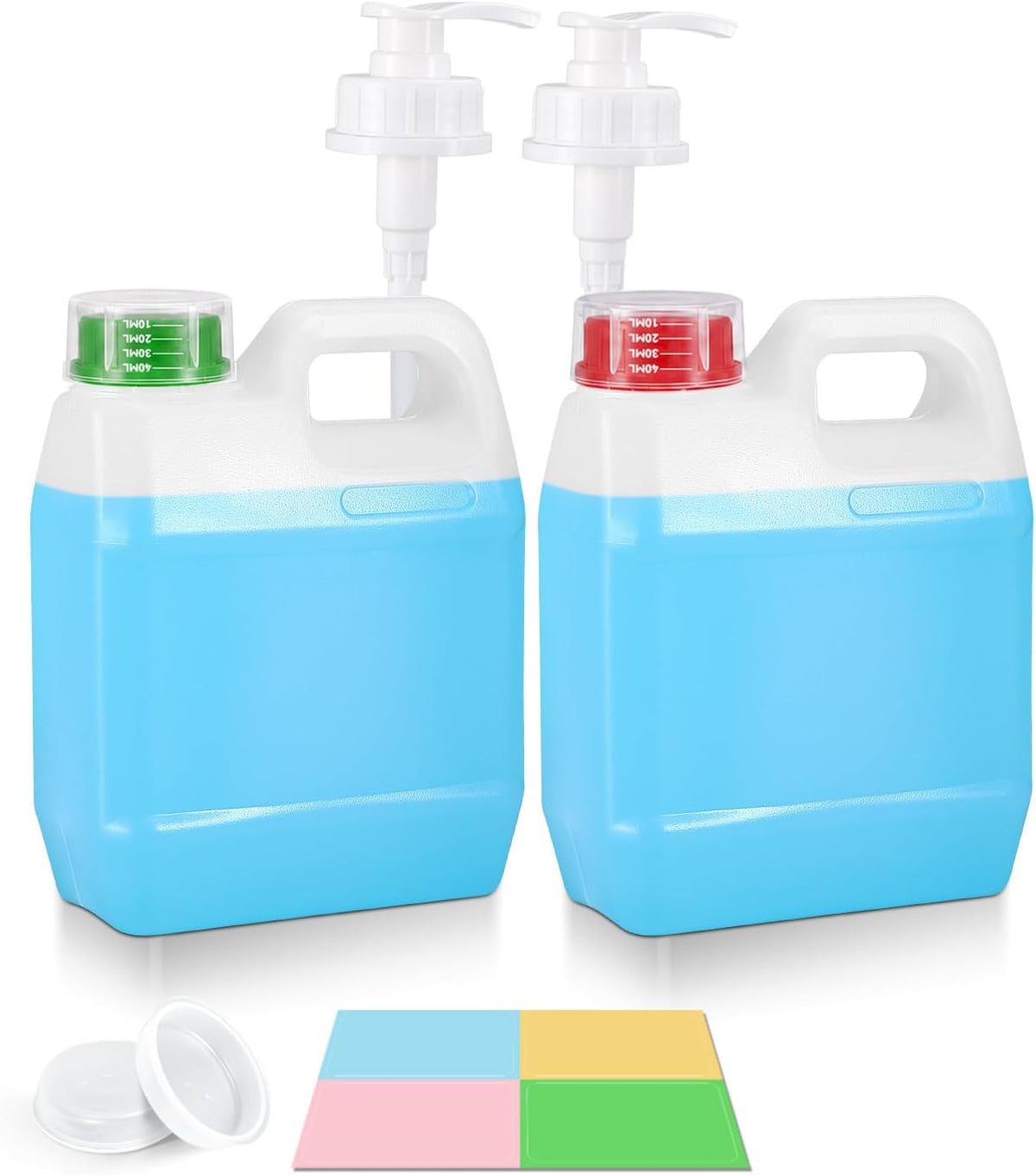 2 Pack 1 Gallon Graduated Jugs with Pumps and Measuring Caps