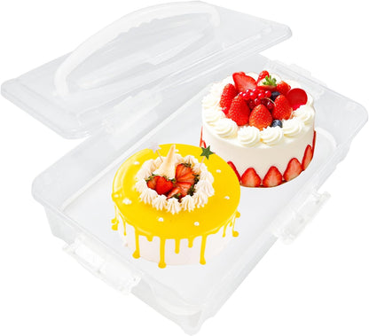 1Pack White Plastic Cake and Cupcake Carrier Holder, Large Portable Storage Container for Storing 12 Cupcakes or 1 Large Cake