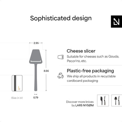 LARS NYSØM Cheese Knife Set Edge 2 pcs. I Cheese Knife Set Made of Stainless Steel I Premium Gift Box I Perfect as Christmas Gift (Carbon Black)