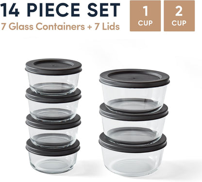 6-Piece Glass Food Storage Containers Set (3 Containers + 3 BPA-Free Lids) | 2-Cup, Leakproof | Microwave, Freezer, Oven & Dishwasher Safe | Ideal for Meal Prep & Pantry Organization, Pistachio