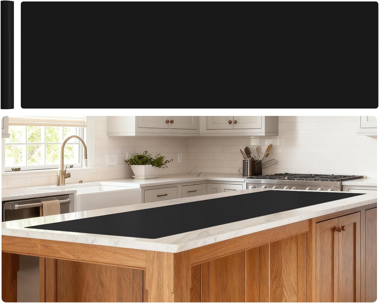 Gartful 78.7 x 15.7 inch Extra Large Silicone Mat for Kitchen, Non Slip Countertop Protector Heat-Resistant Multipurpose Pad for Dinner Table, Coffee Bar, Black