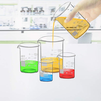 Graduated Glass Measuring Low Form Beaker Set (50ml+100ml+250ml)