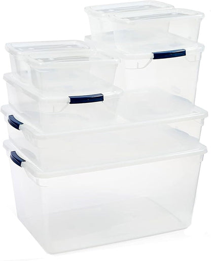 Rubbermaid Cleverstore 17 Qt Clear Storage Bins with Lids, 6-Pack, Stackable, BPA-Free, Made in USA