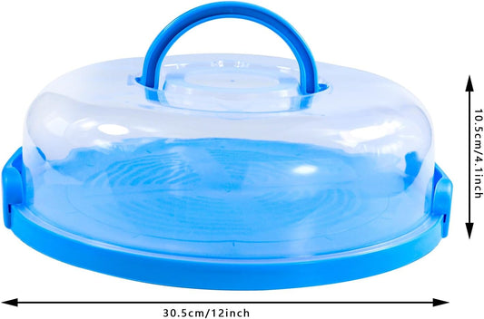 2Pcs Pie Carrier with Lid Portable Cheesecake Carrier 12 Inch Cupcake Cake for Thanksgiving Party Baby Shower Christmas (White)