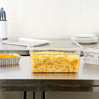Restaurantware-2.5 Inch Deep Food Pans, 1 1/6 Size Commercial Food Storage Container - Freezable, Break-Resistant, Clear Plastic Cold Pans, Dishwashable, For Kitchens, Restaurants, Or Cafeterias