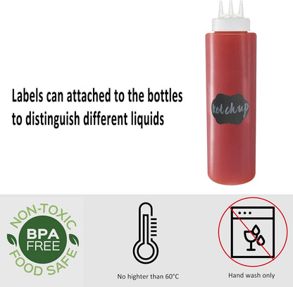 32 oz / 1000 ml Plastic Squeeze Bottles 3-Hole