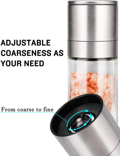 Gulex Salt and Pepper Grinder Set Pepper Mill Salt Shaker Refillable