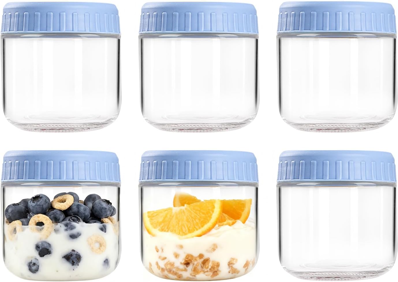 Overnight Oats Containers with Lids, 10oz Wide Mouth Mason Jars with Lids, 9 Pack Glass Jars with Airtight lid for Chia Pudding Yogurt Salad, Meal Prer Oatmeal Jars, Pink