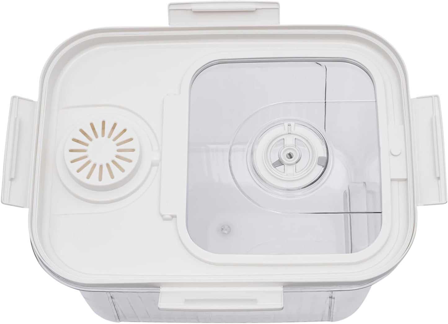 22lb Rice Storage Container with Timer & Measuring Cup, Large Airtight Grain Dispenser White | BPA-Free Pet Food Flour Bin for Kitchen Pantry
