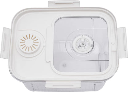 22lb Rice Storage Container with Timer & Measuring Cup, Large Airtight Grain Dispenser White | BPA-Free Pet Food Flour Bin for Kitchen Pantry
