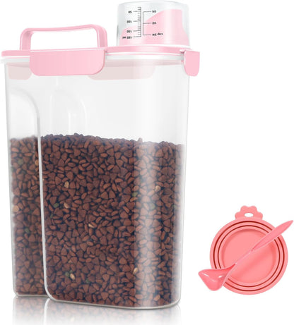 TBMax Pet Food Storage Containers 2 Pack 8-10 Lbs Airtight Dog Food Container Dispenser with Large Spout & Portable Handle, Travel Dog Treat Cat Food Storage Bin Bird Seed Container