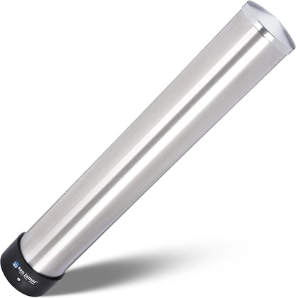 San Jamar Pull-Type Cup Dispenser 12-24 Oz. Cups for Restaurants, Home, and Office, Plastic, 23.5 Inches, Silver