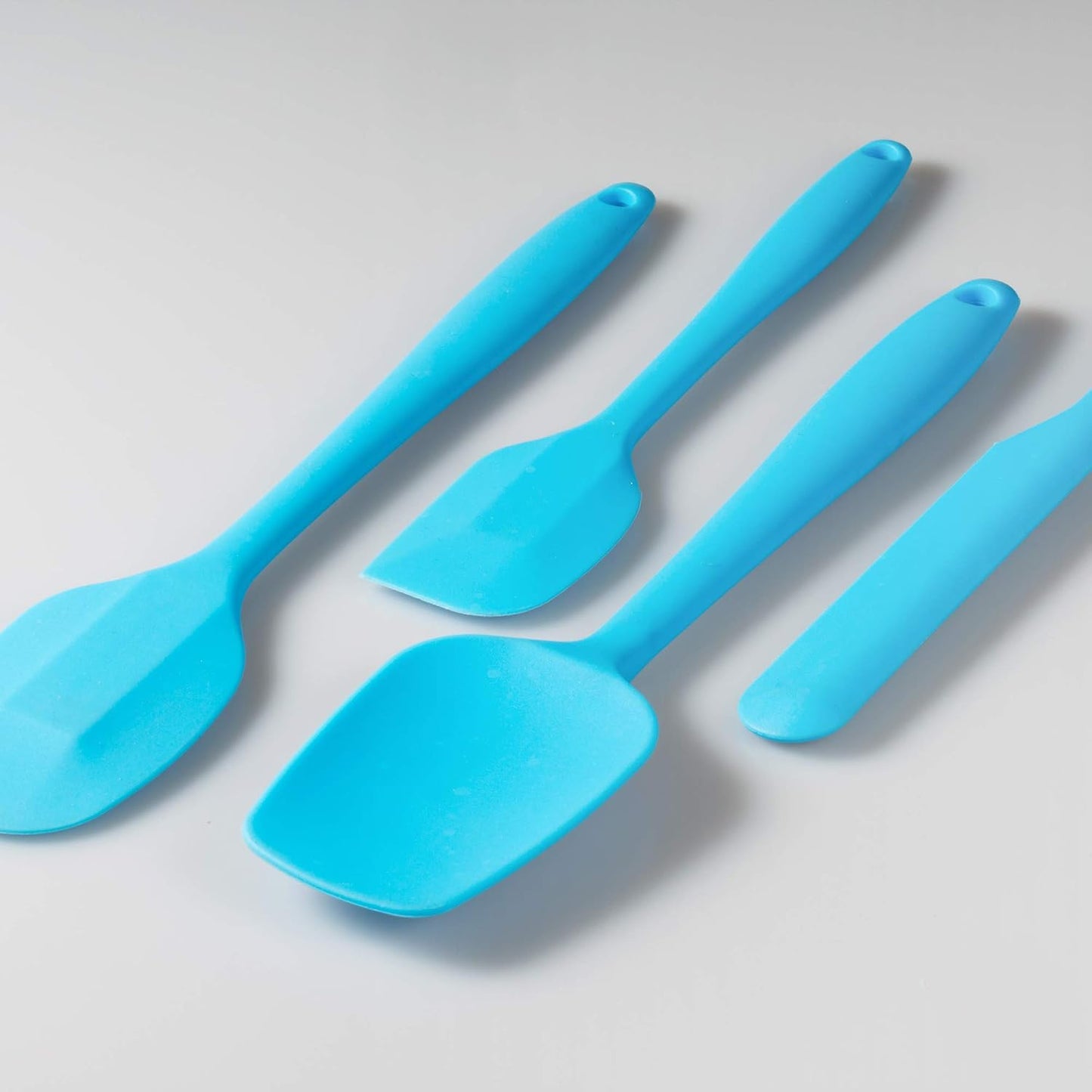 4 Piece Silicone Spatula Set, Flexible Heat Resistant Non-scratch Baking Cooking Rubber Spatulas with Stainless Steel Core, Black