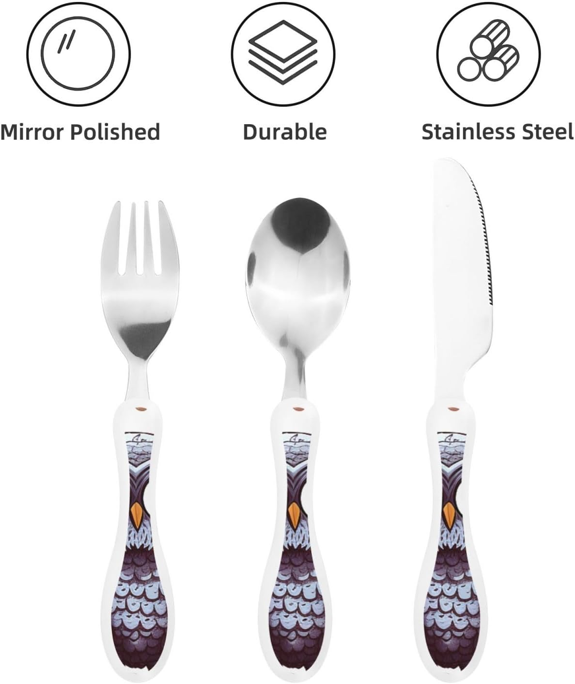 3-Piece Kids Silverware Set With Storage Case, Stainless Steel Reusable Children Safe Knife Spoon Fork Set Long Haired Dachshund Children Flatware Set For Kids Lunch Box
