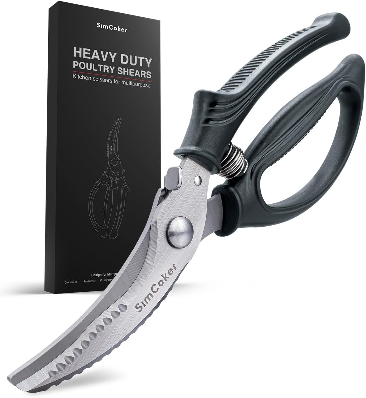 Kitchen Scissors, Forged Stainless Steel Heavy Duty Kitchen Shears, Dishwasher Safe Cooking Scissors for Meat, Poultry & Vegetables