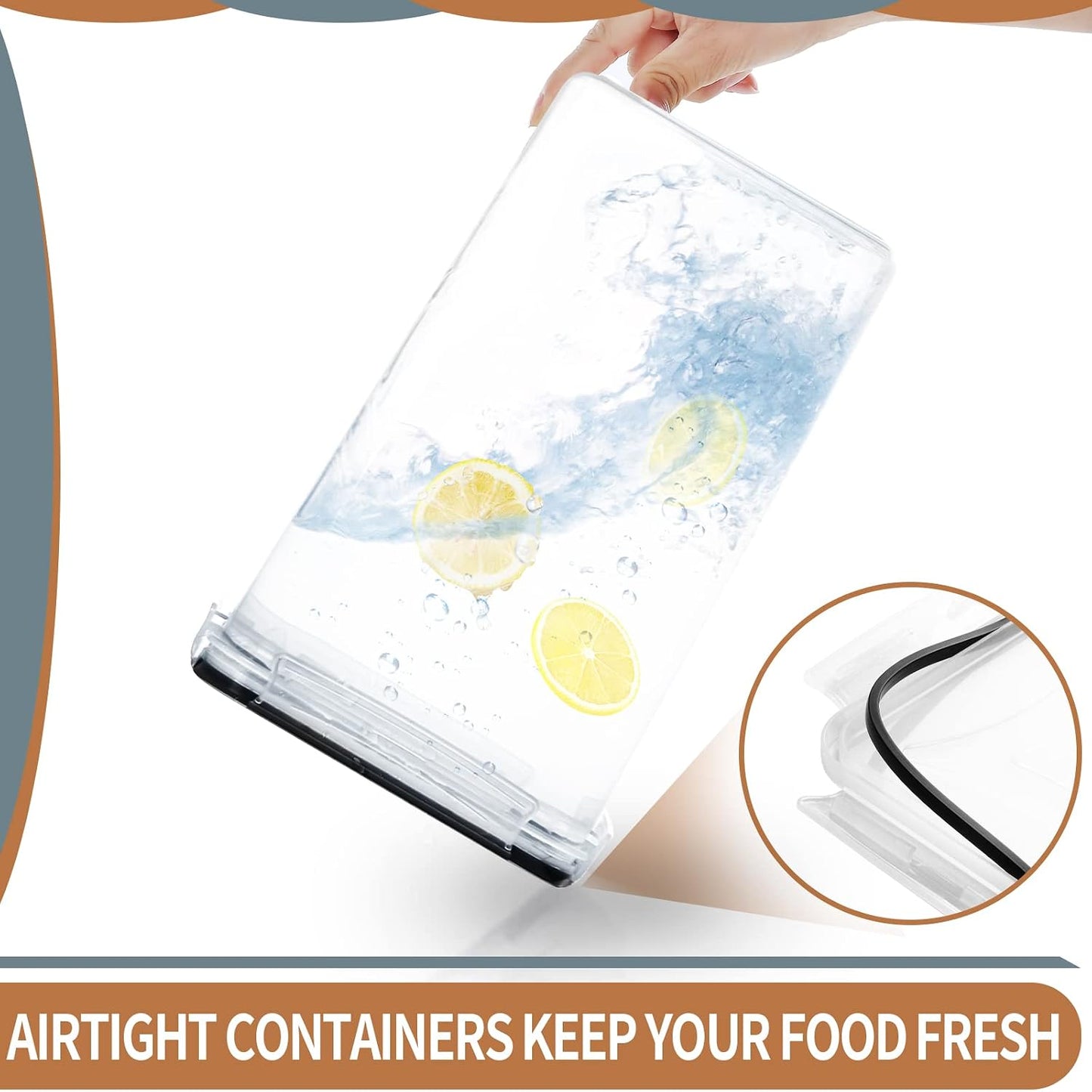 PRAKI Large Airtight Food Storage Containers 5.2L / 195oz, 4pcs Pantry Kitchen Organizers and Storage for Flour, Sugar, Baking Supplies, BPA Free, Plastic Flour Containers with 20 Labels & Maker