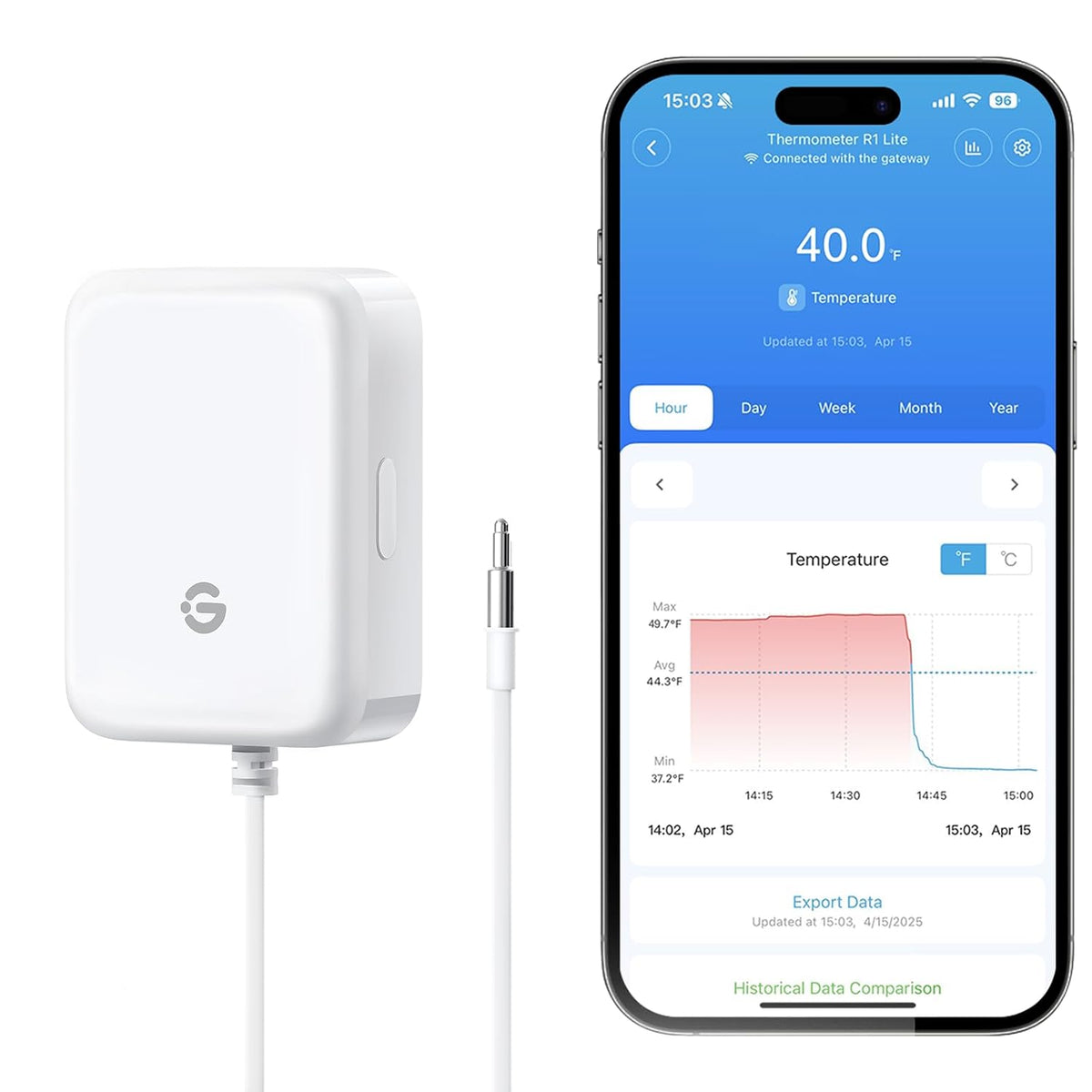 GoveeLife WiFi Refrigerator Thermometer Sensor with Alarm, 2-Pack & Gateway