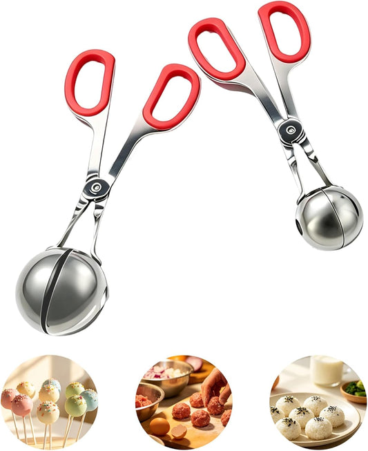 2pcs Stainless Steel Meatball Maker Scoop,Cake Pop Baller Scooper