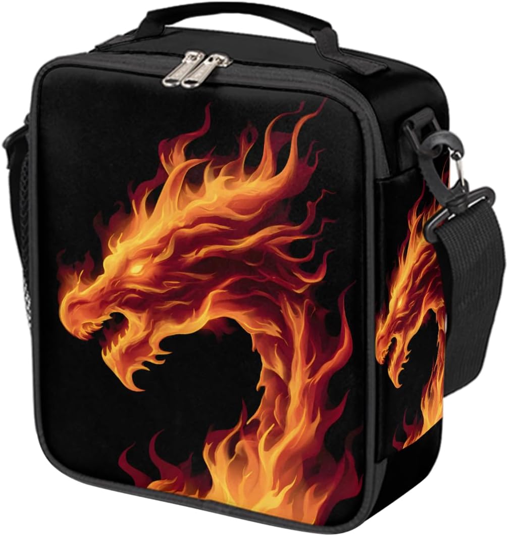 cfpolar Skull Skateboard Lunch Box for Boys Girls, Insulated Lunch Bags for Kids Reusable Mini Cooler Lunch Tote Lunchbox Thermal Meal Tote Kit with Shoulder Strap for Work School Picnic