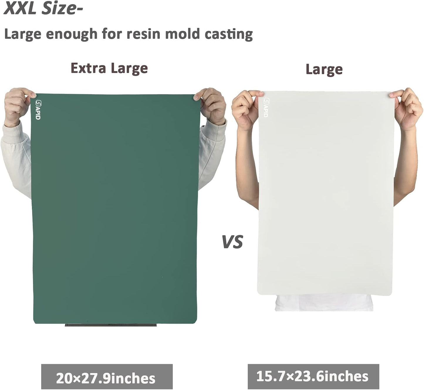 Sapid Extra Large Silicone Sheet for Crafts, Thick Silicone Jewelry Casting Mats, Nonstick Nonslip Silicon Mat for Epoxy Resin, Art Painting, Heat- Resistance Counter Mat (20"×27.9", Dark Gray)