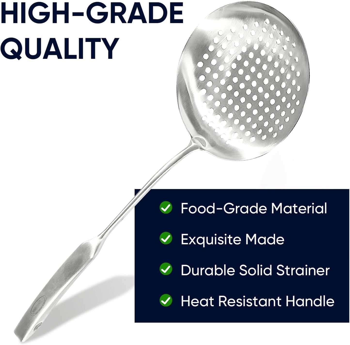 Newness Metal Fish Turner Spatula Stainless Steel for Kitchen Use, Small Griddle Egg Spatula, Flexible, Polished Metal, Corrosion Resistant, Kitchen Slotted Turner with Thin Edge Ideal for Turning,11"