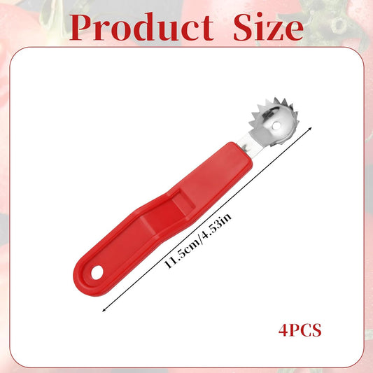 JJUNW 4Pcs Strawberry Huller, Stainless Steel Tomato Corer, Strawberry Huller Stem Remover Corer Tool Kitchen, Canning Supplies for Fruit and Vegetable